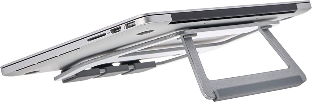 Aluminum laptop stand with folding legs. - productcruise.com, Portable Laptop Stand