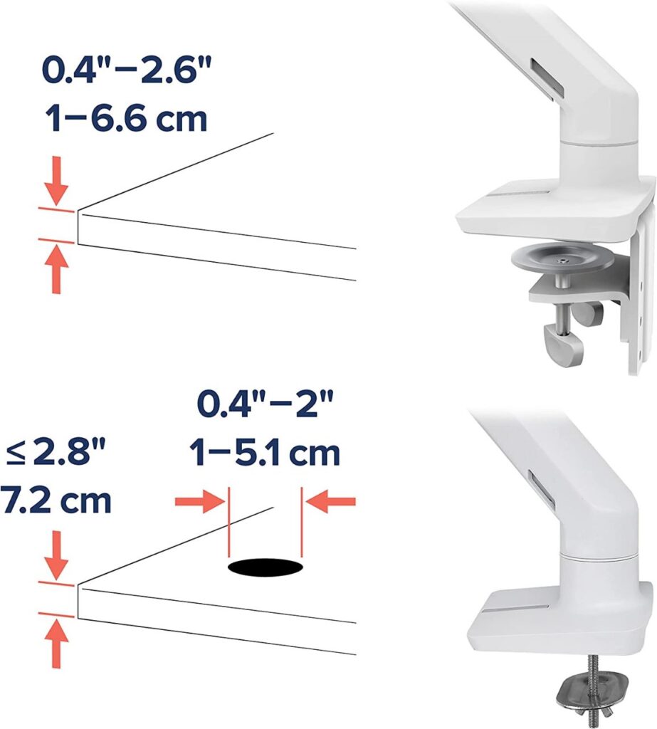 Diagram of monitor mount height.