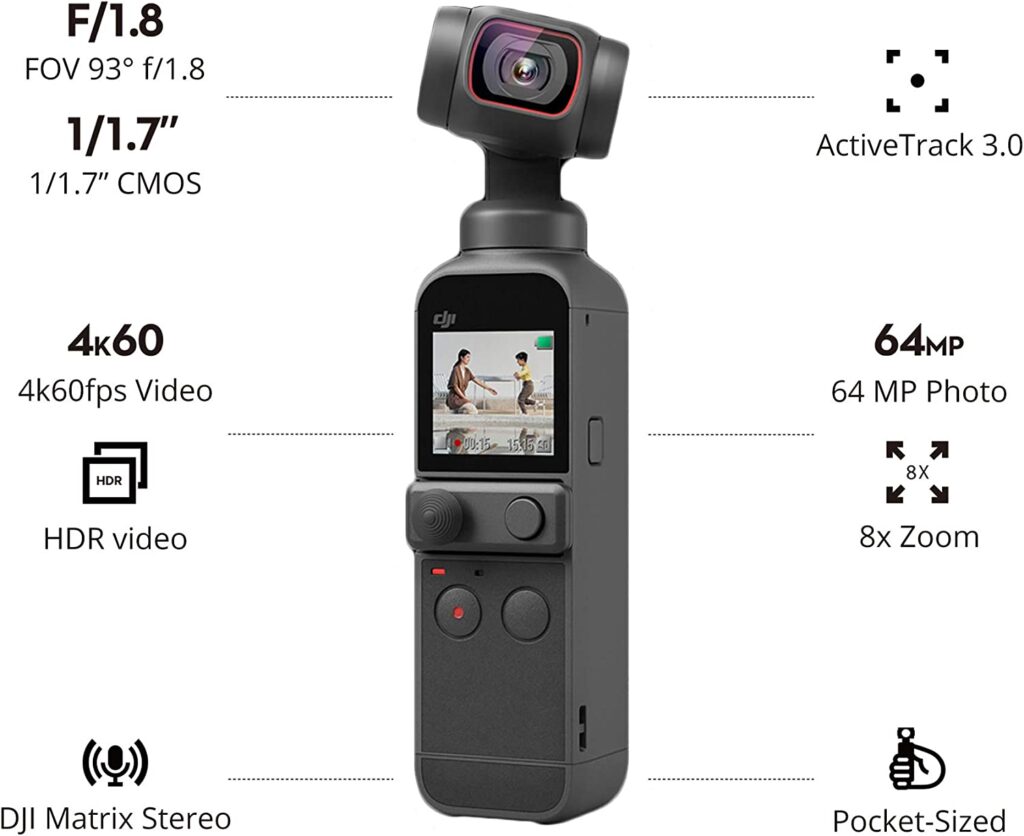 DJI pocket 2 camera, video recording modes, DJI Pocket 2